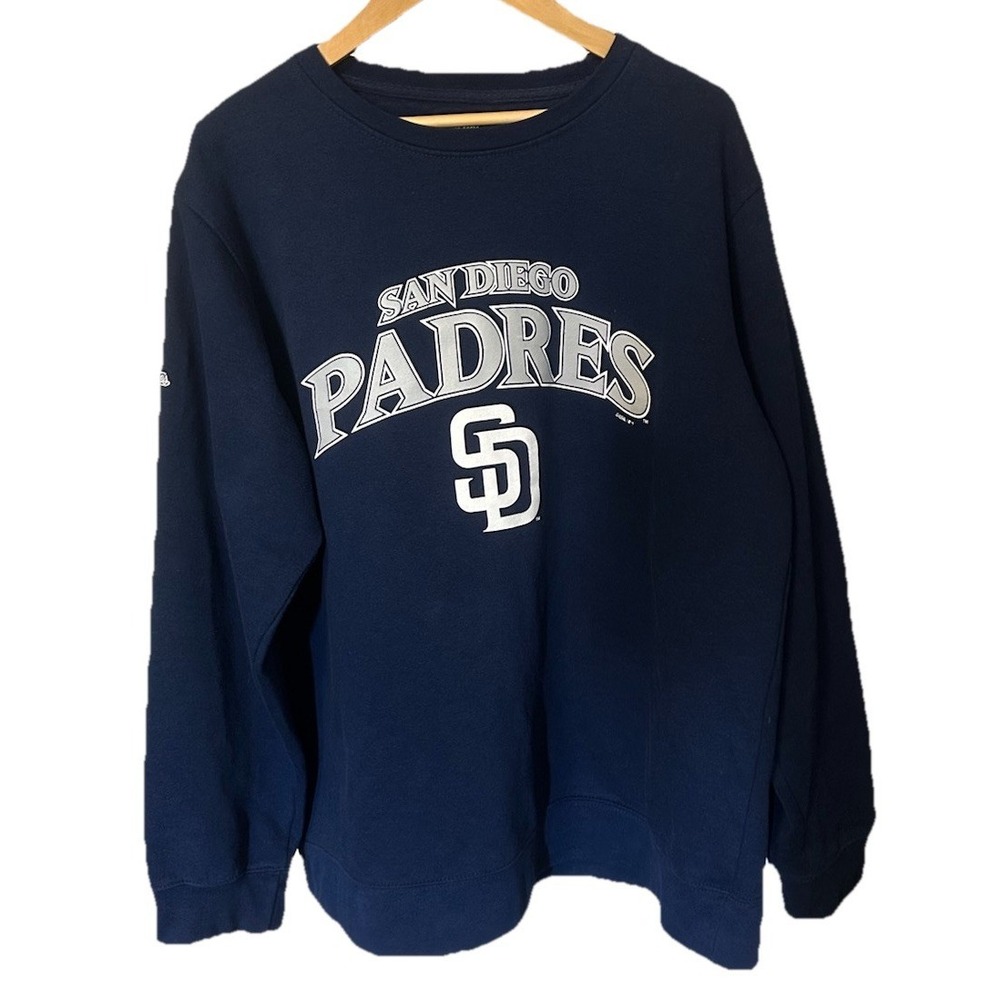 San Diego Padres Men's Extra Large Blue Logo Pullover Sweatshirt By Stitches
